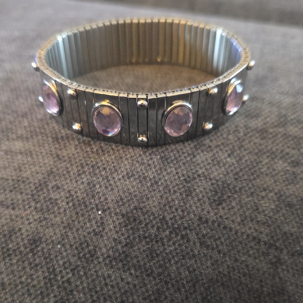 Elegant Silver and Purple Bracelet